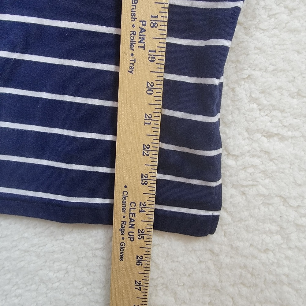 Lauren Ralph Lauren Top Women 1X Navy Blue White Striped Boat Neck Short Sleeve - Picture 8 of 8